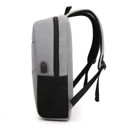 Anti Theft Water-resistant Travel Backpack & Laptop Bag With Usb Charging Port - Grey & Black