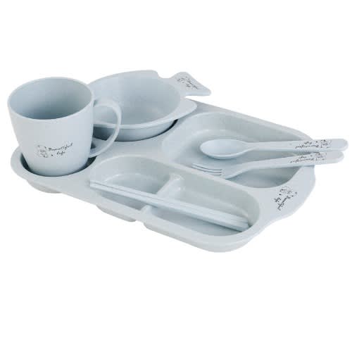 Children Plate & Cutlery Set- Blue
