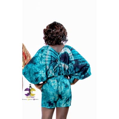 Classy Adire Silk 2-Piece Set - Bubu Top & Trouser