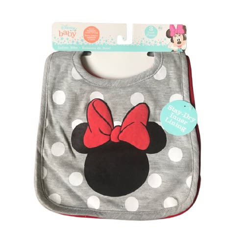 Disney Minnie Mouse Stay Dry Soak Free Baby Girl Feeding Bibs – 3 Pk