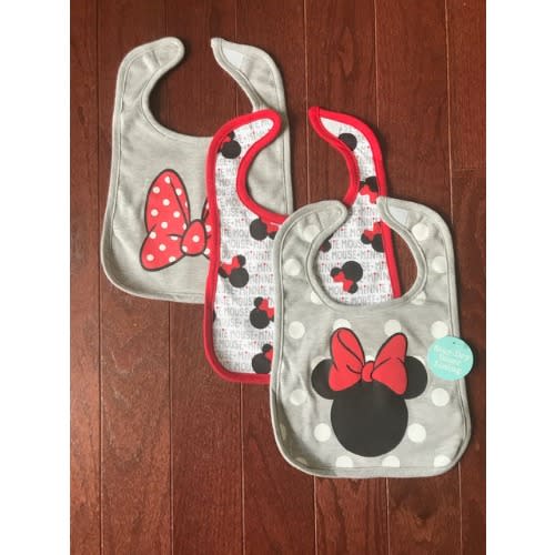Disney Minnie Mouse Stay Dry Soak Free Baby Girl Feeding Bibs – 3 Pk