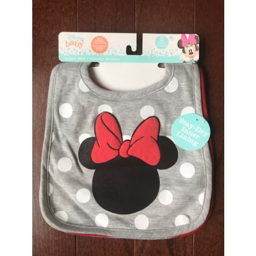 Disney Minnie Mouse Stay Dry Soak Free Baby Girl Feeding Bibs – 3 Pk