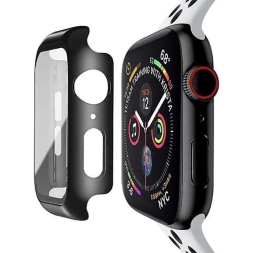Case With Built-in Tempered Glass Screen Protector 42mm-black