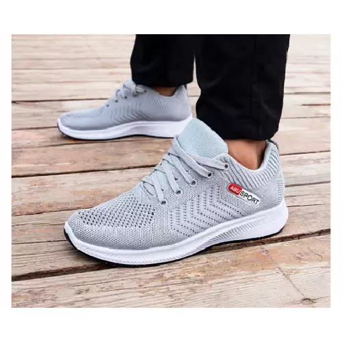 Knitted Women's Sporting Sneakers - Grey