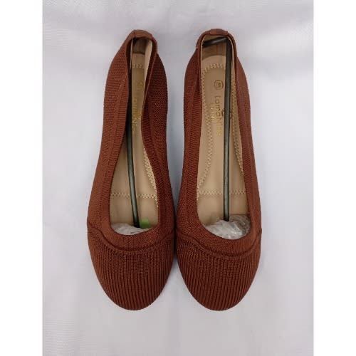 Ladies Socks Flat Office Shoe - Coffee