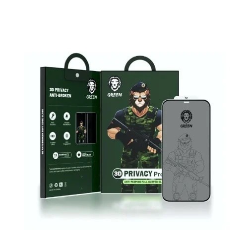 Green 3D Silicon Privacy Screen Guard For iPhone 12 Pro Max