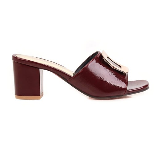 Mid Heel Slipper-Wine