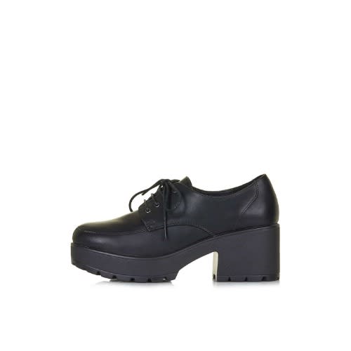 Flint Lace Up Leather Shoe - Black