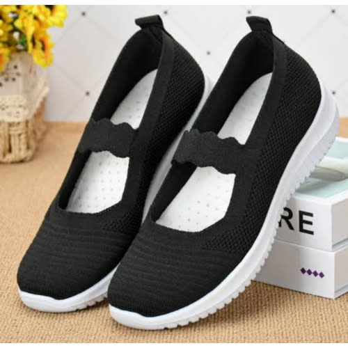 Summer Flat Mesh Women Sneakers - Black
