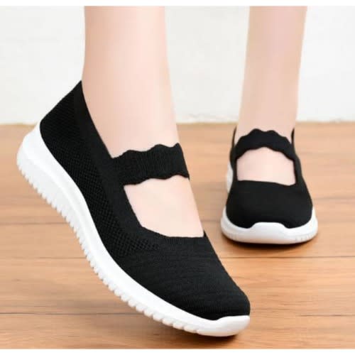 Summer Flat Mesh Women Sneakers - Black