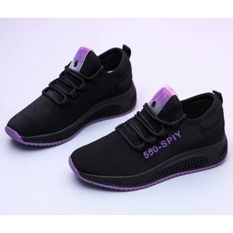 Ladies Sneakers - Black And Purple