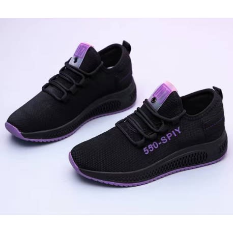 Ladies Sneakers - Black And Purple
