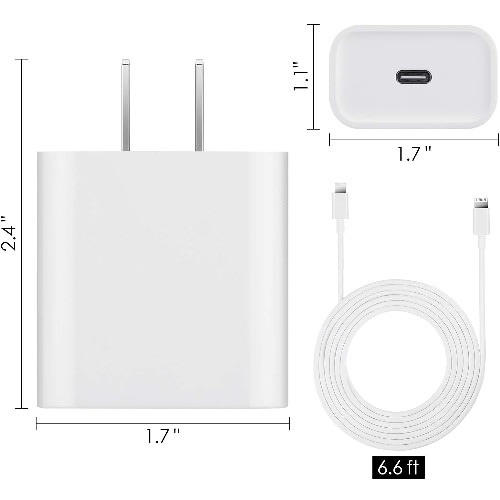 USB C Fast Charger - 20w PC To Lightning Cable Type C