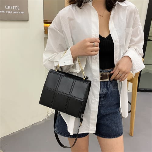 Single Shoulder Casual Crossbody Bag - Black