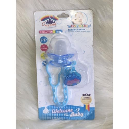 Pollution Free Pacifier With Clip -blue