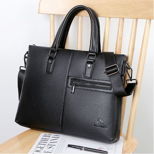 Leather Office Handbag - Men"s Laptop And Seminar Strap Shoulder Bag