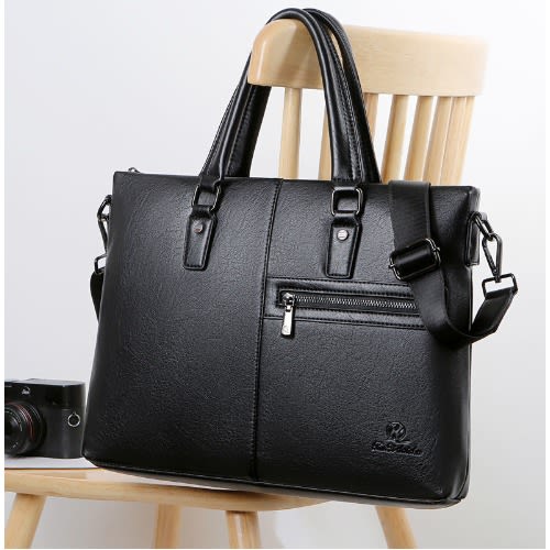 Leather Office Handbag - Men"s Laptop And Seminar Strap Shoulder Bag