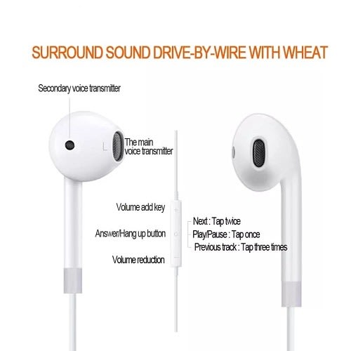 Ios Microphone Wired Stereo Earphones