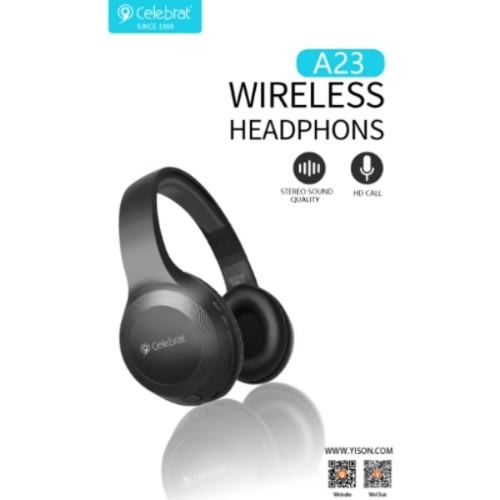 Celebrat - A23 Bluetooth Headphone- Black