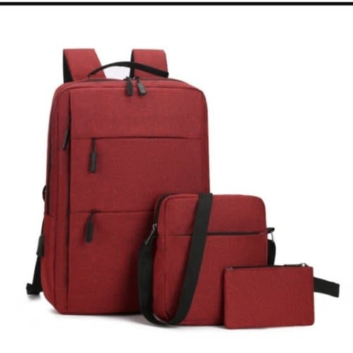 Waterproof Multipurpose 3 In 1 USB Laptop Backpack - 15-inches - Red
