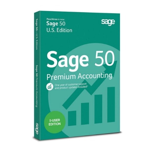Sage 50 Premium Accounting Software 2021 Activation License- 5 User Edition