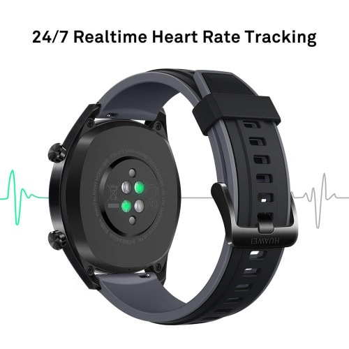 Huawei Wireless Bluetooth  Watch Gt Sport Rubber Strap, Graphite - Ftn-b19  Black