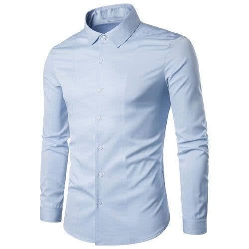 2Pcs Cotton Men's Shirts - White And Blue