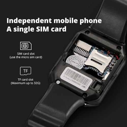 Smart Phone Watch - Sim Card - Memory Card Slot With Camera For Android & iOS