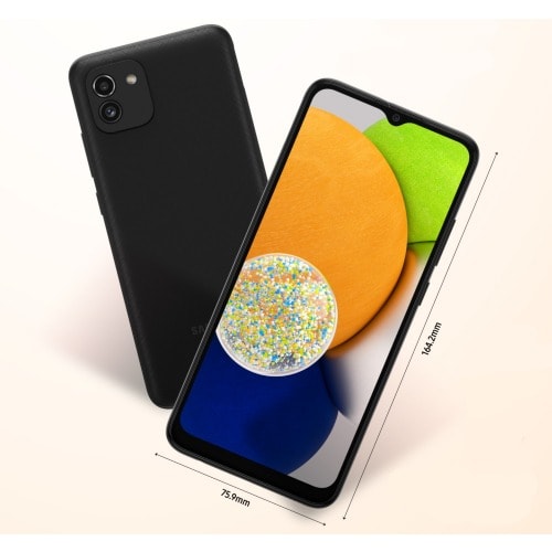 Galaxy A03 - 6.5"HD+ - 32GB ROM - 3GB RAM - 48MP - Dual SIM - 4G LTE - 5000mAh - Black