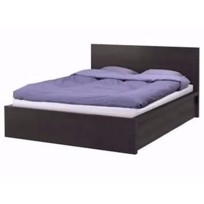 Boa Furniture-6ft X 6ft Striped Bed Frame With Bed Side