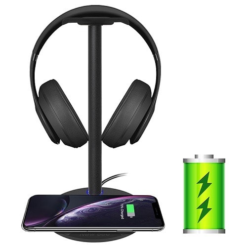 2 In 1 Wireless Headphone Stand & Wireless Charging Pad For Smartphones