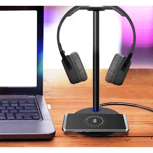 2 In 1 Wireless Headphone Stand & Wireless Charging Pad For Smartphones