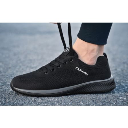 Lace Up Men Canvas Sneakers -Black