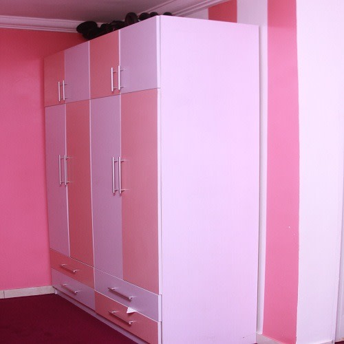 S B  Wardrobe Cabinet - Pink & White