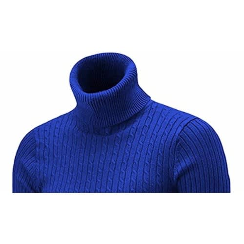 Ladies Long Sleeve Turtleneck T-shirt - Blue