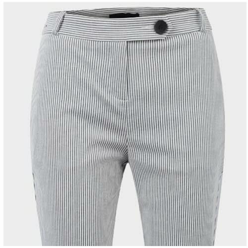 Ladies Grey Stripe Trouser - Grey