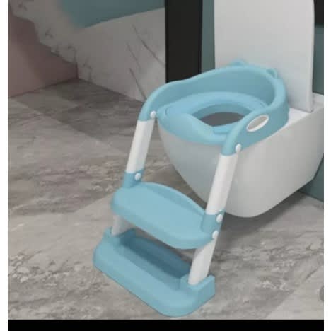 Foldable Children’s Training Ladder For Potty - Sky Blue & White