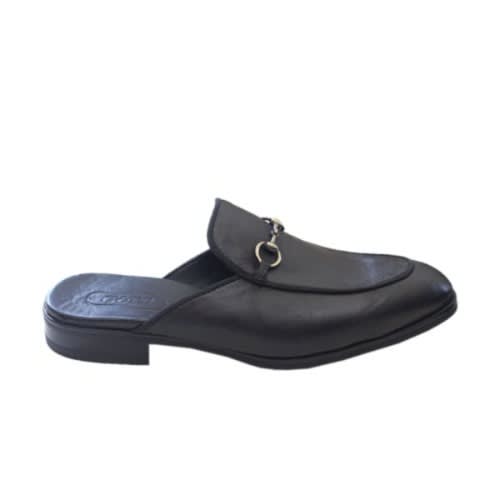 men's Leather Half Shoe - Black