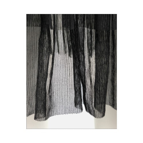 Ladies Crinkle Mesh Midi Skirt - Black