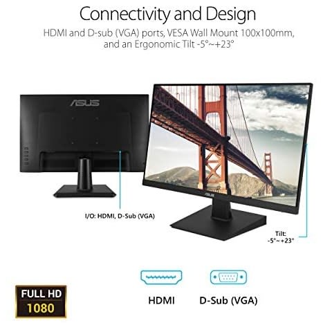 Va27ehe 27” Eye Care Monitor Full Hd - 1920 X 1080 Ips 75hz Adaptive-sync Hdmi D-sub Frameless