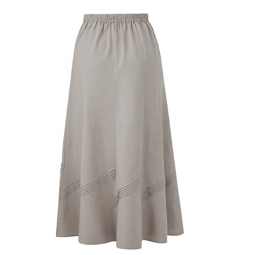 Linen Blend Pintuck Detail Stylish Skirt