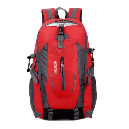 Keep Walking Waterproof Laptop Travel School Backpack - Red