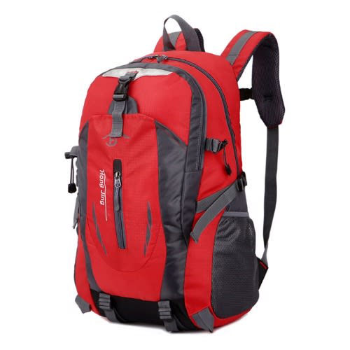 Keep Walking Waterproof Laptop Travel School Backpack - Red
