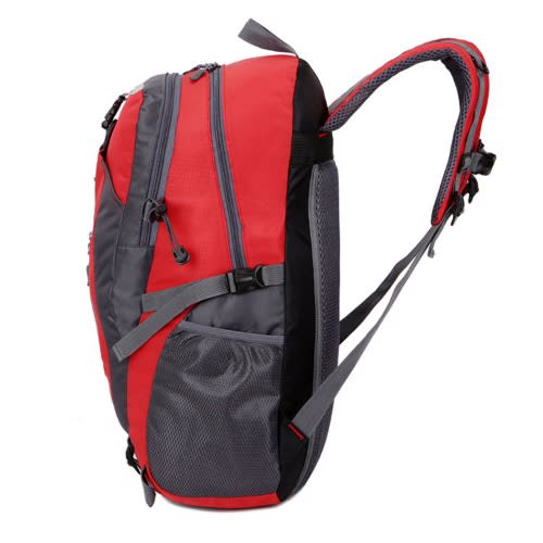 Keep Walking Waterproof Laptop Travel School Backpack - Red
