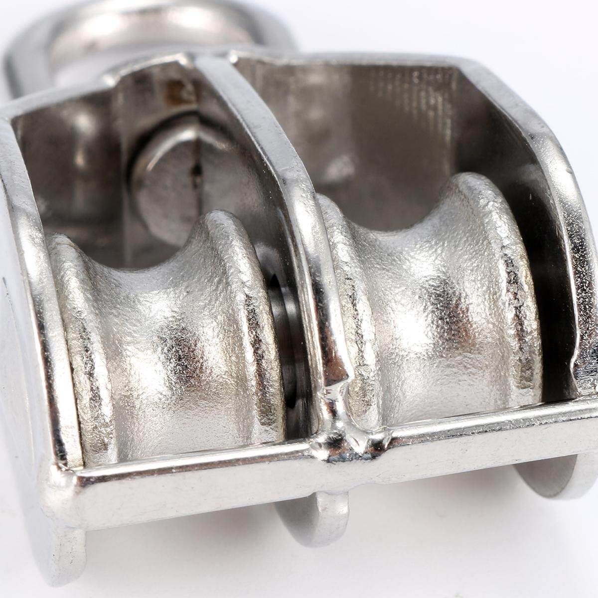 Steel M15 Double Pulley Block For Heavy Duty Wire Rope Chain Traction Wheel