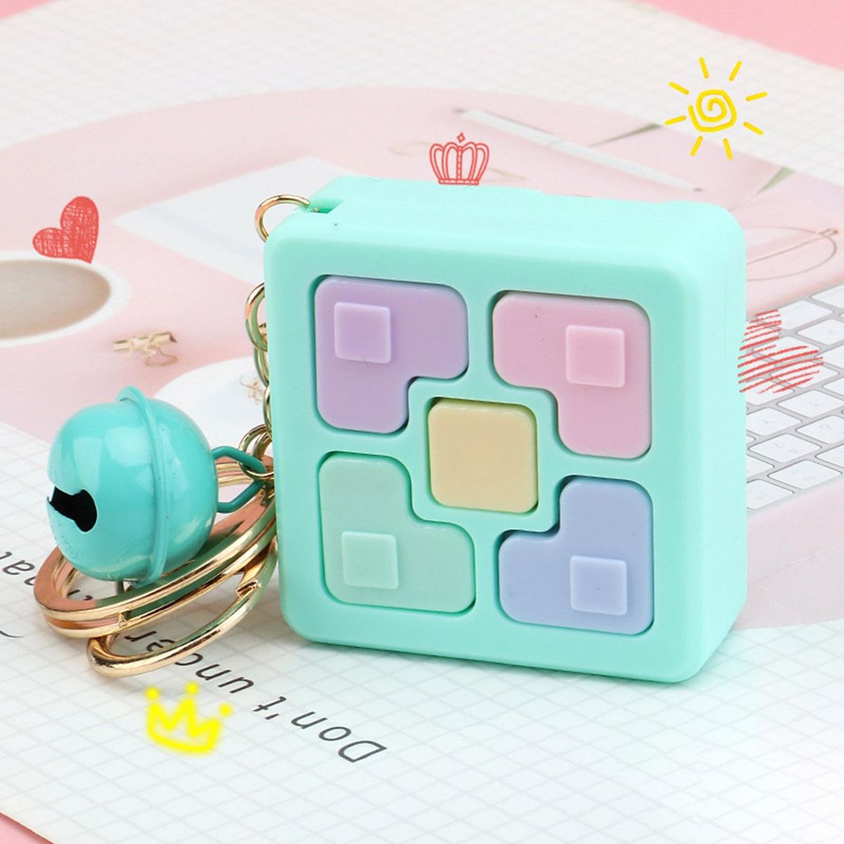 Keychain Ornament Block Game Machine Keychain Ornament Green