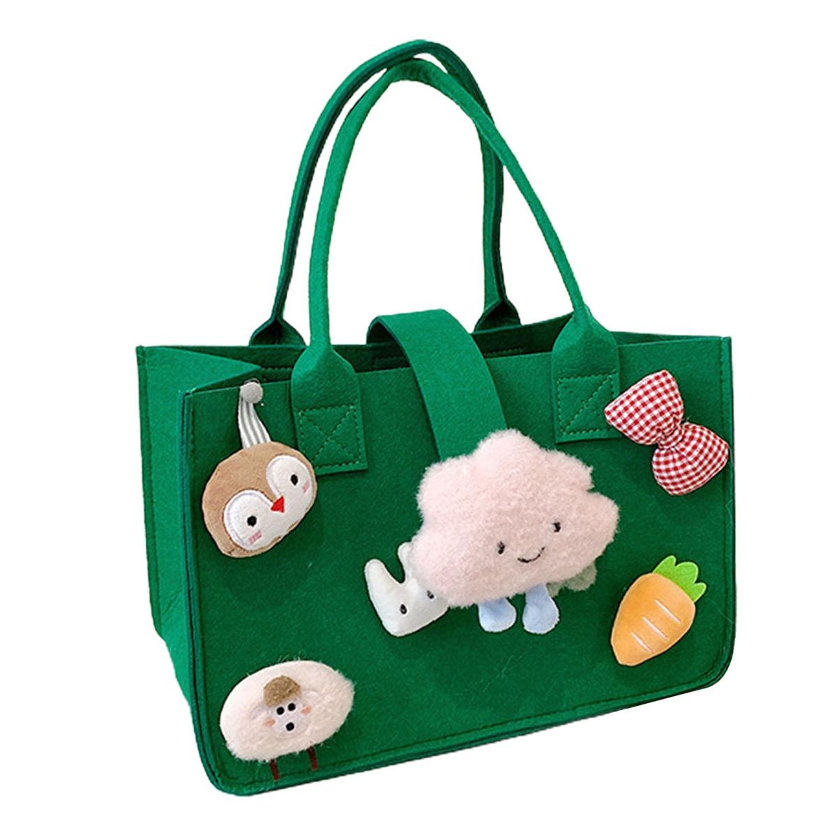 Handbag Creative Cloud Flower Decor Shopping Bag Green