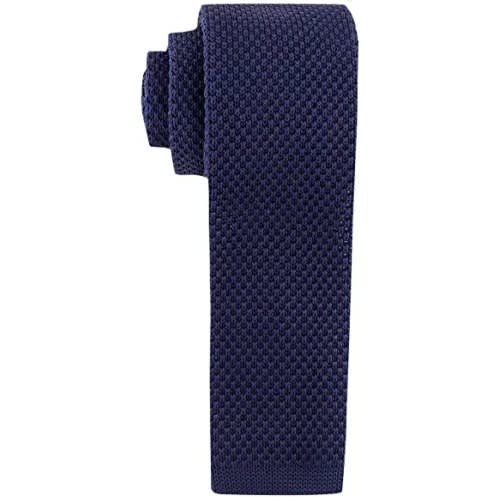 Men's Knitted Long Tie  - Navy Blue
