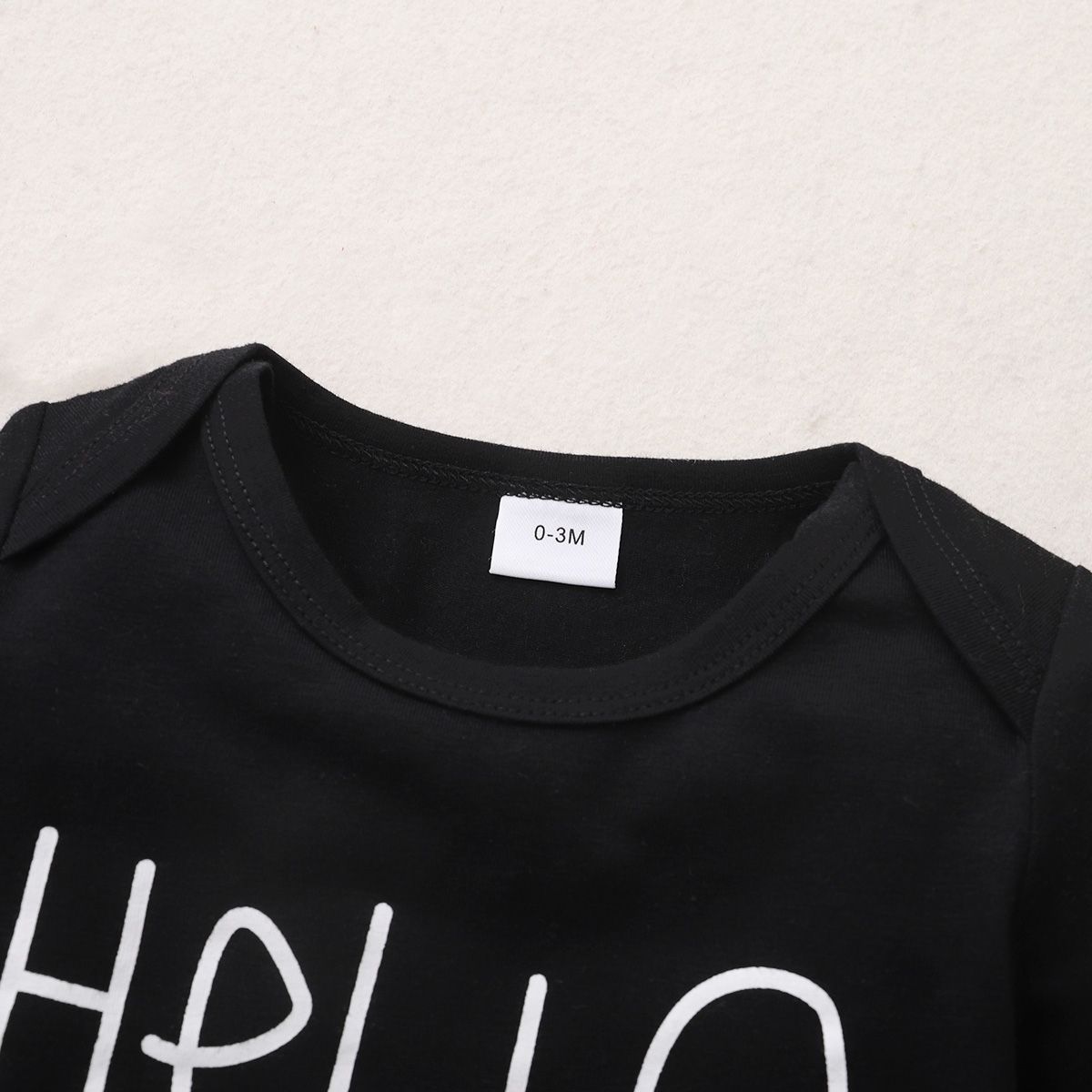Baby Boys Basic Style Short Sleeves Black Bodysuit