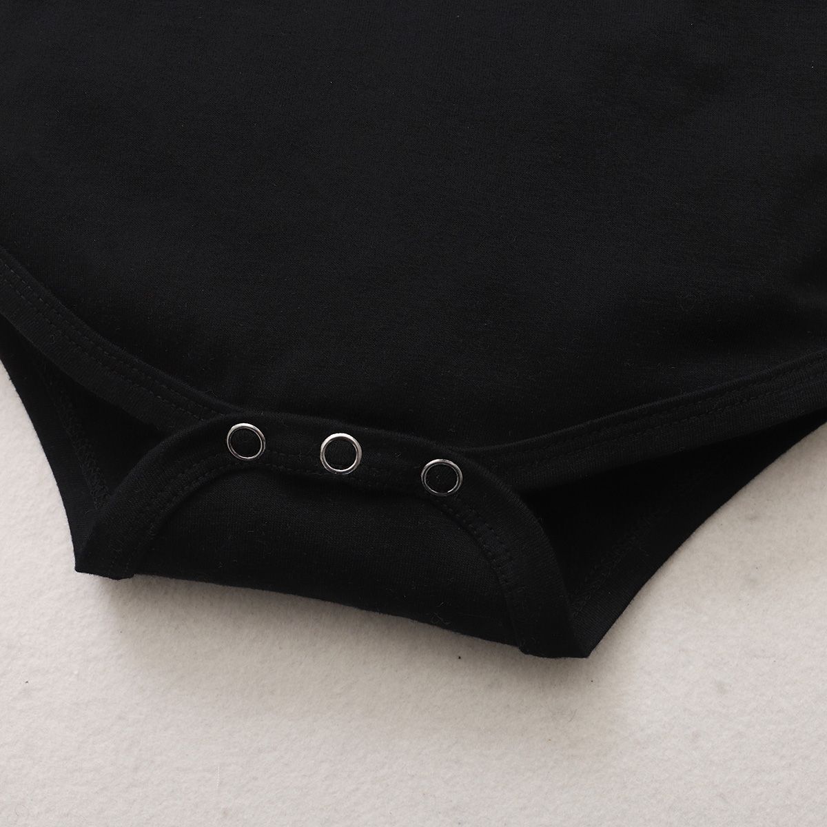 Baby Boys Basic Style Short Sleeves Black Bodysuit